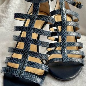 Banana Republic Indigo Blue Snakeskin Embossed Heels ;o/oo8;78;